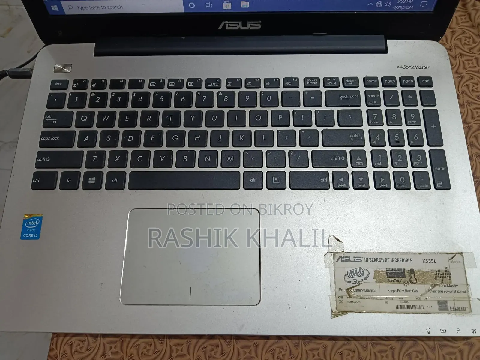 Laptop Asus K555LD 4GB Intel Core 5 HDD 500GB
