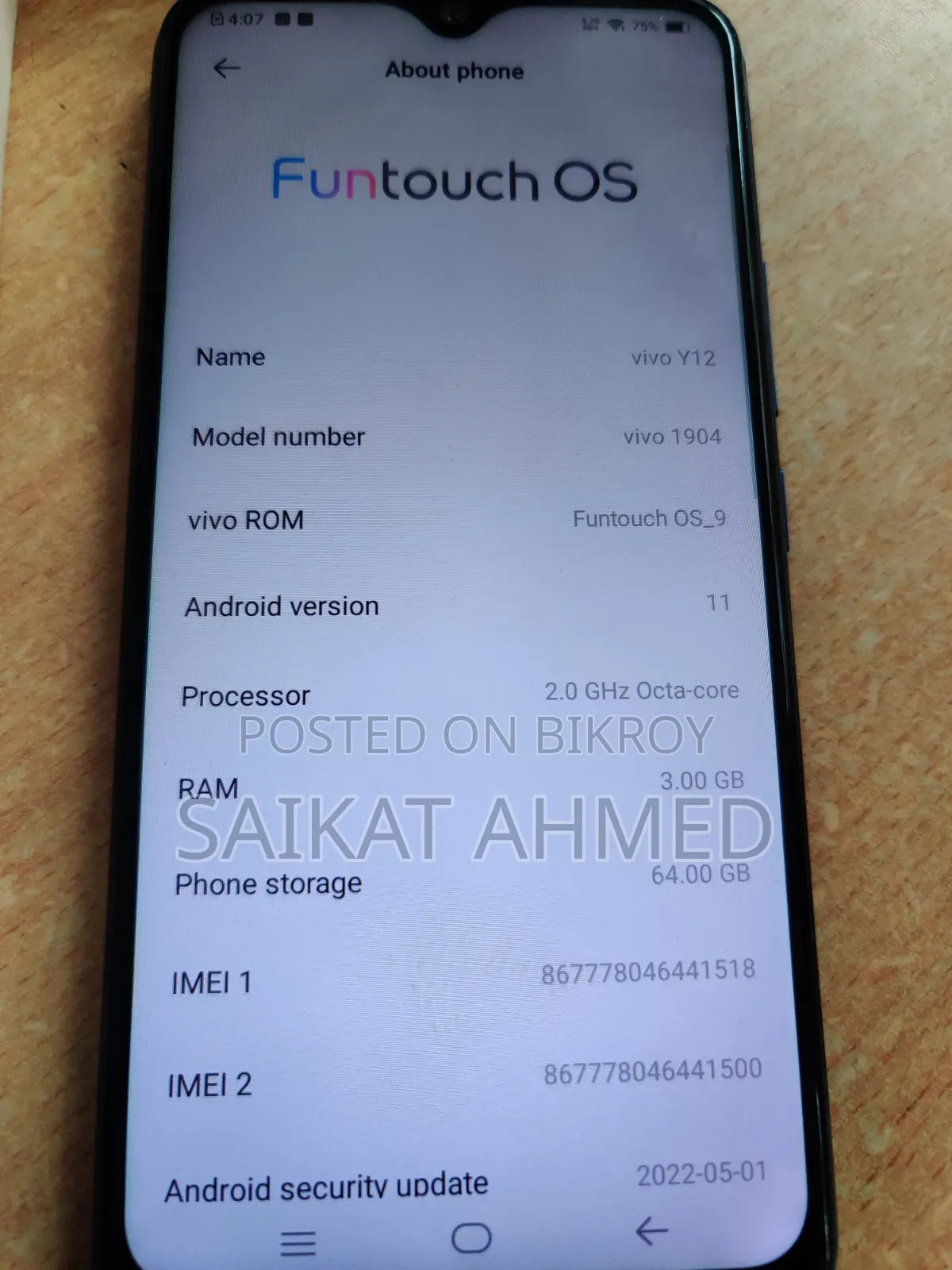 Vivo Y12 64 GB Blue