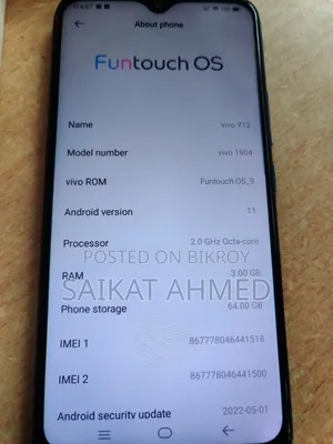 Vivo Y12 64 GB Blue