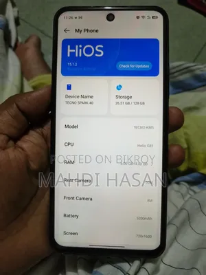টেকনো স্পার্ক ৪০ ১২৮ জিবি কালো