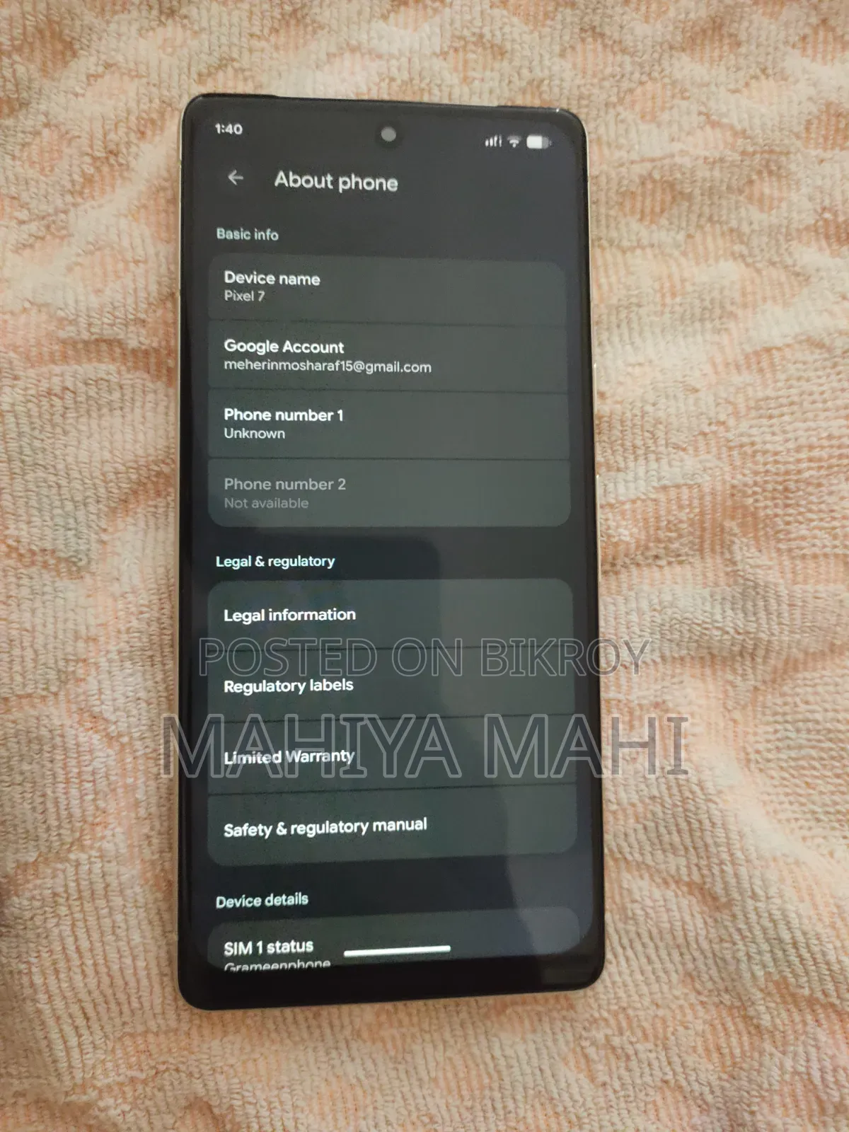 Google Pixel 7 128 GB White