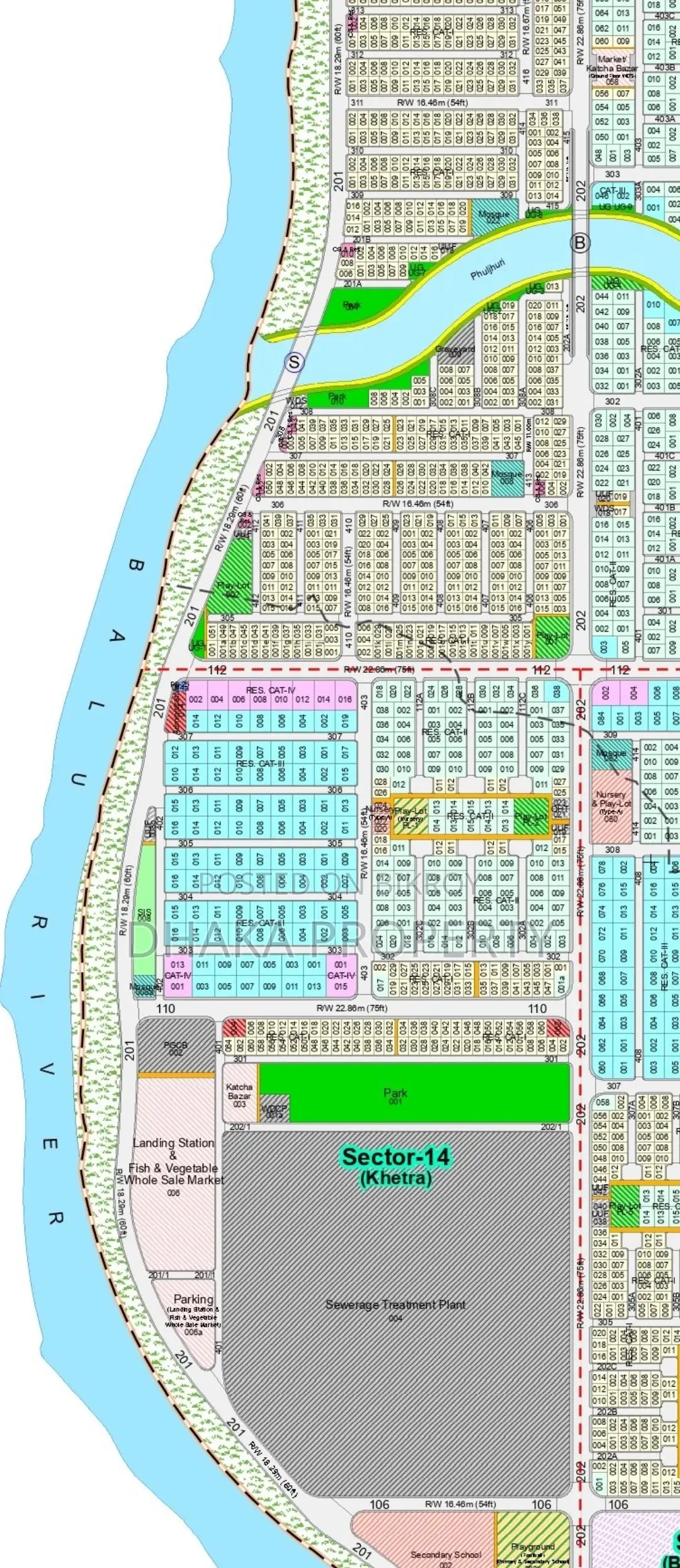 54ft 3 Katha Balu River South At Sector-15