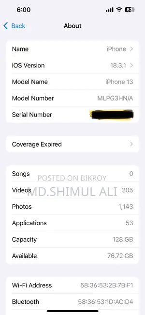 Apple iPhone 13 128 GB White