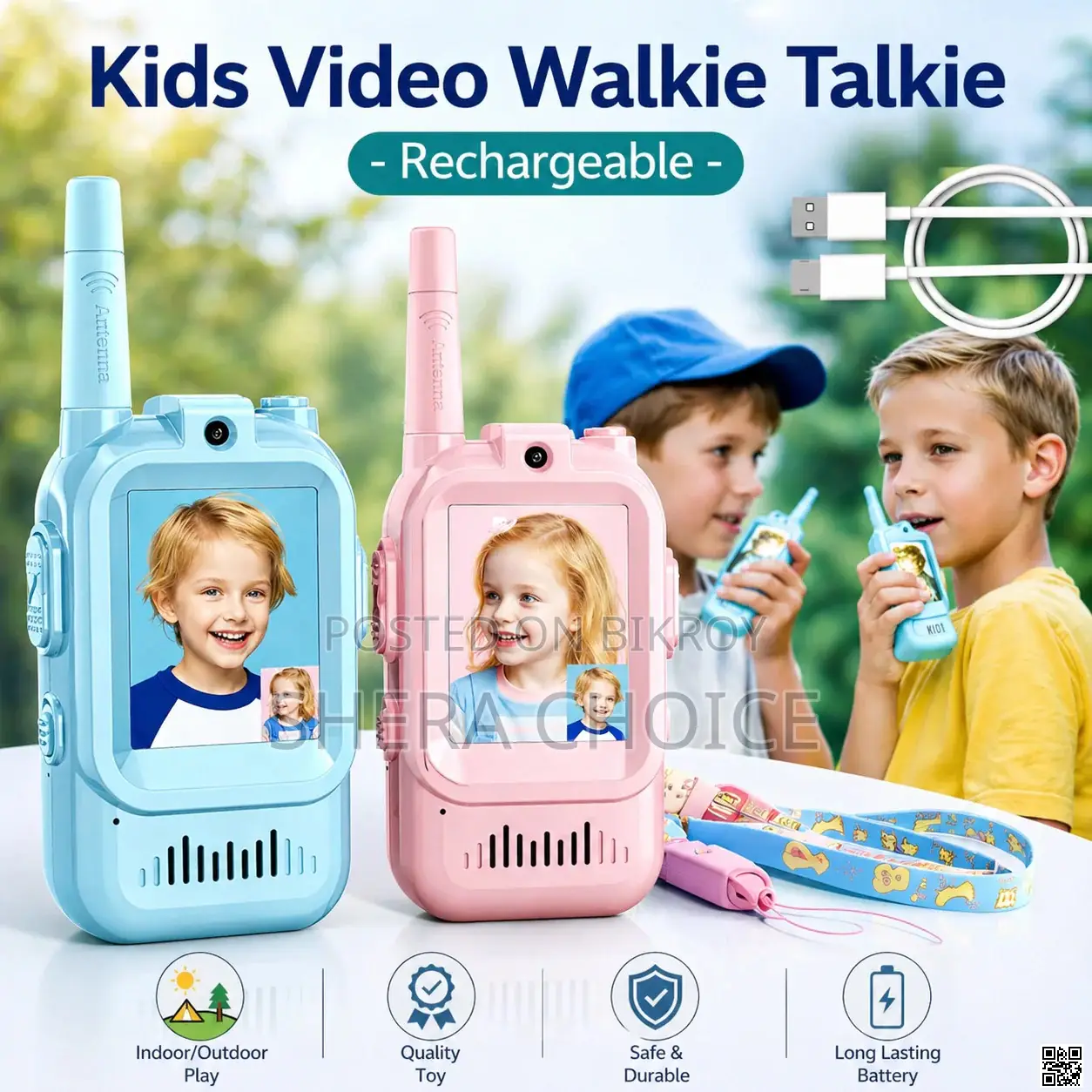 Long-range Video Walkie Talkie for Kids (Pack of 2)