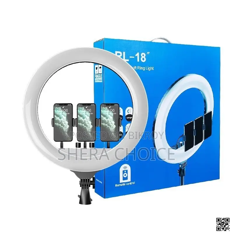 18" LED Ring Light with Stand for Facebook, YouTube, and TikTok