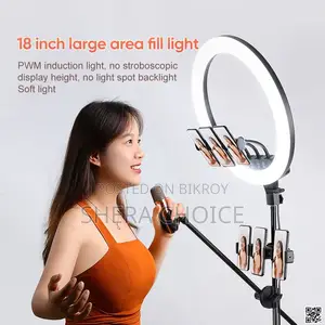 18" LED Ring Light with Stand for Facebook, YouTube, and TikTok