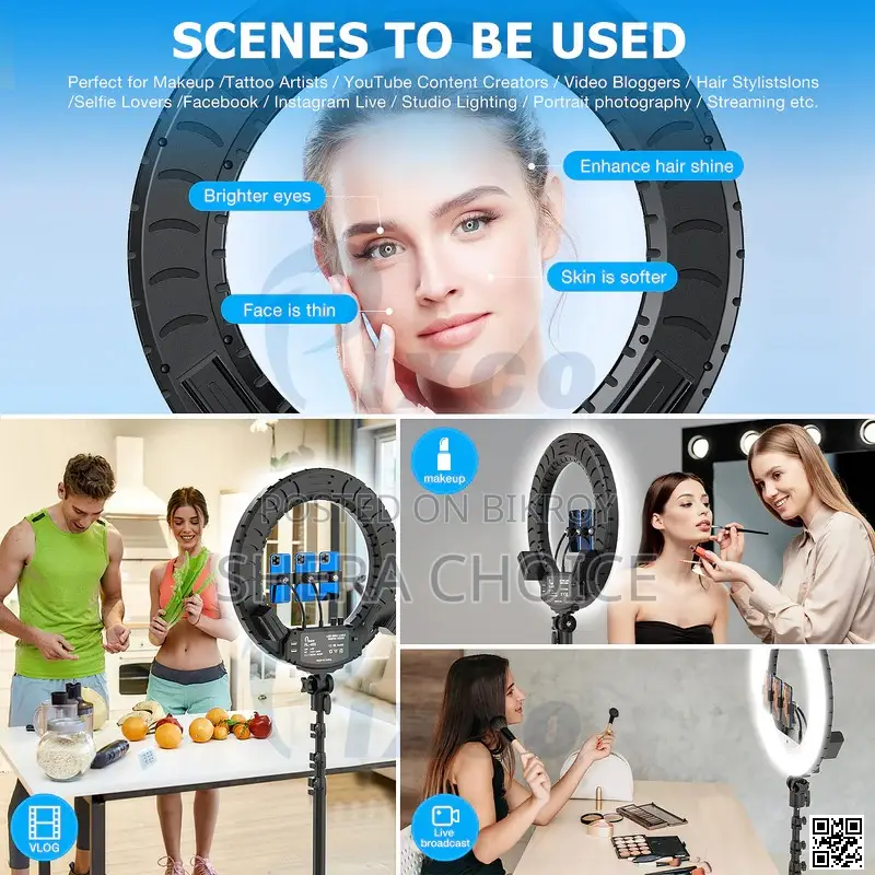 18" LED Ring Light with Stand for Facebook, YouTube, and TikTok