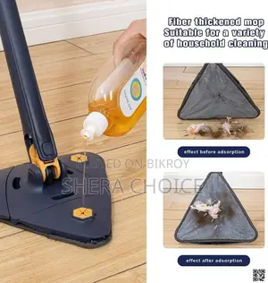 Triangle Extendable Cleaning Mop, 360° Rotatable Mop