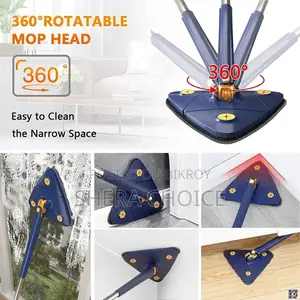 Triangle Extendable Cleaning Mop, 360° Rotatable Mop