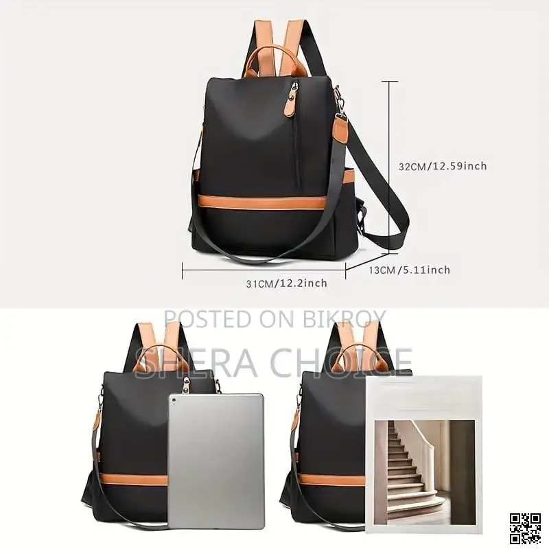 Large Capacity Outdoor Tote Bag for Women (Orange/Black)