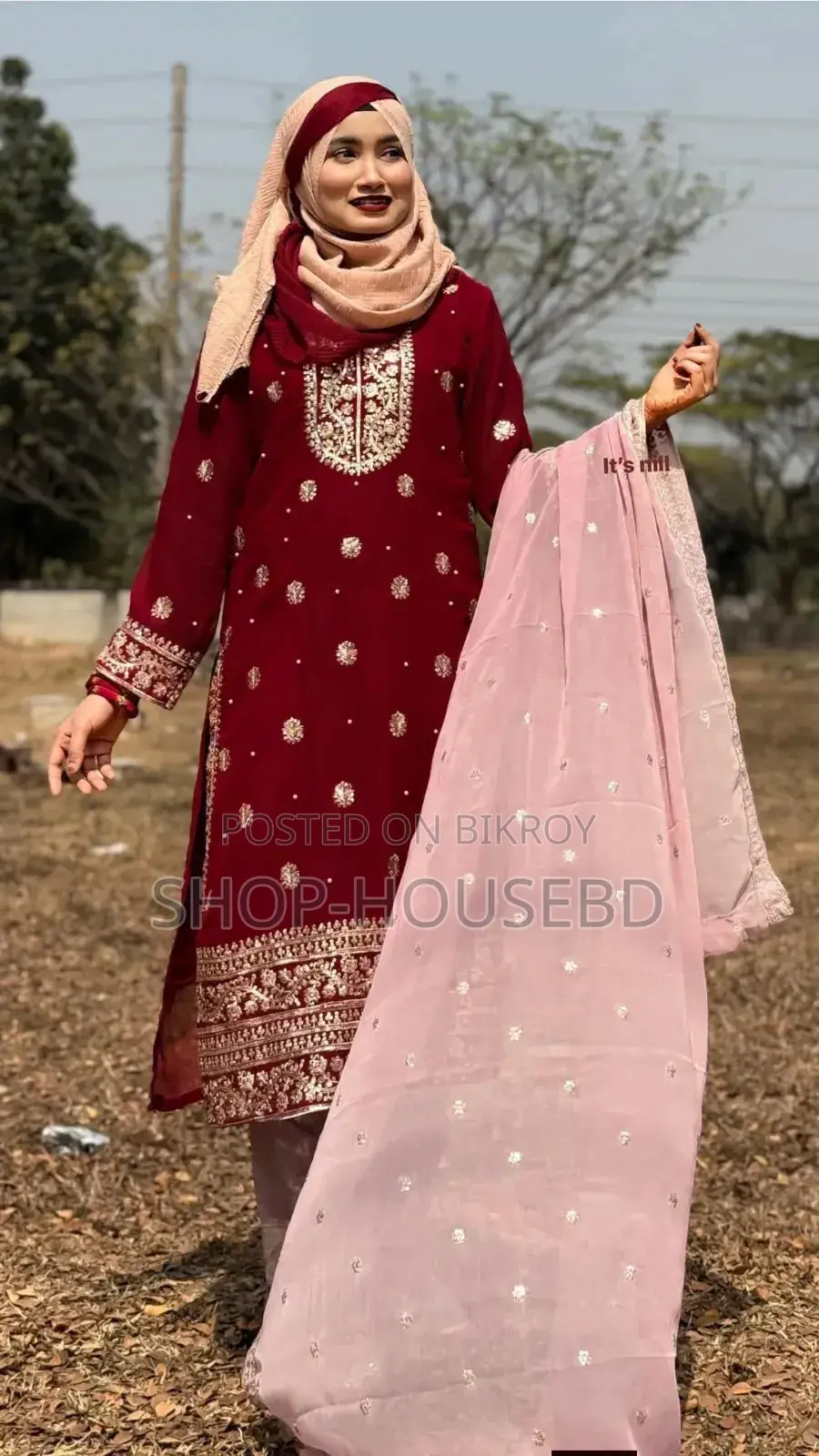 Soft Georgette With Sequence Embroidery Three Piece
