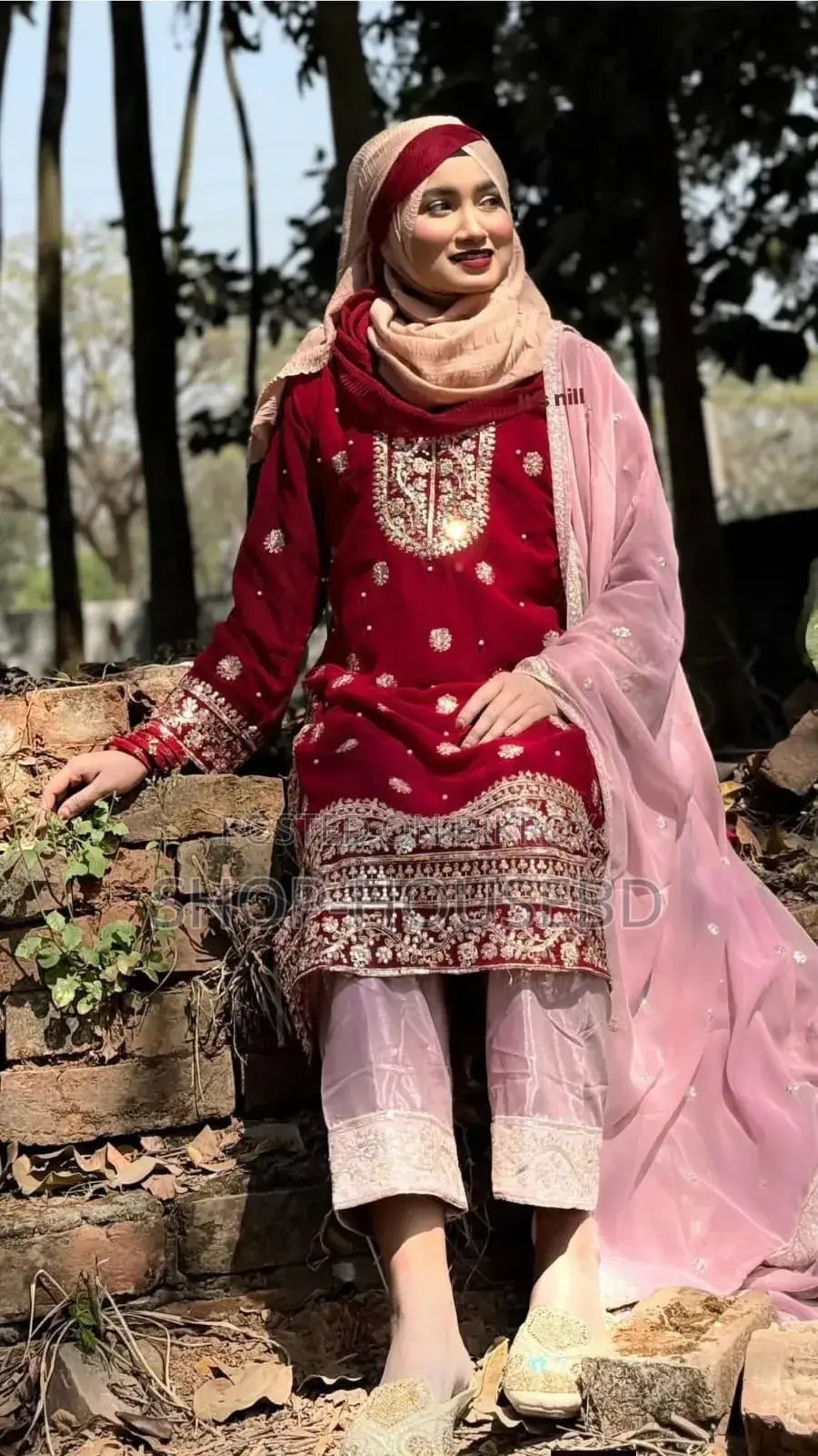 Soft Georgette With Sequence Embroidery Three Piece