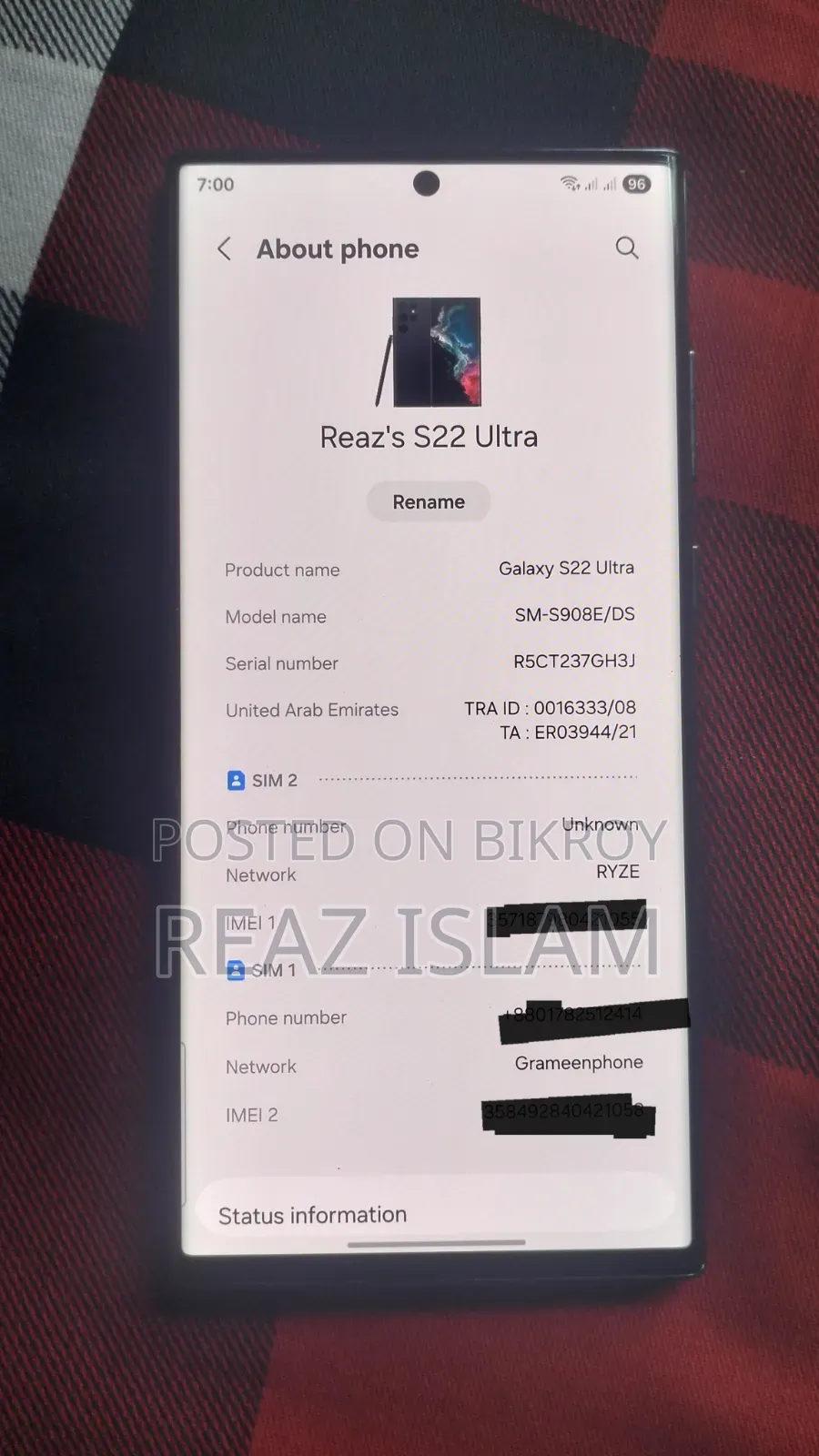 Samsung Galaxy S22 Ultra 256 GB Black