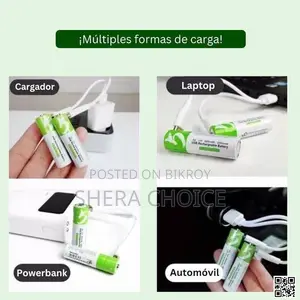 Rechargeable Li-ion AAA Via USB Type C Battery 1.5V (2 Pcs Set)