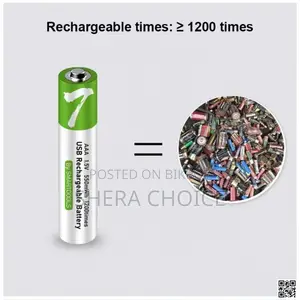 Rechargeable Li-ion AAA Via USB Type C Battery 1.5V (2 Pcs Set)