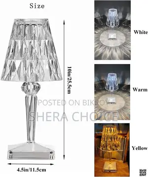 LED Crystal Diamond Table Lamp, Touch Lamp