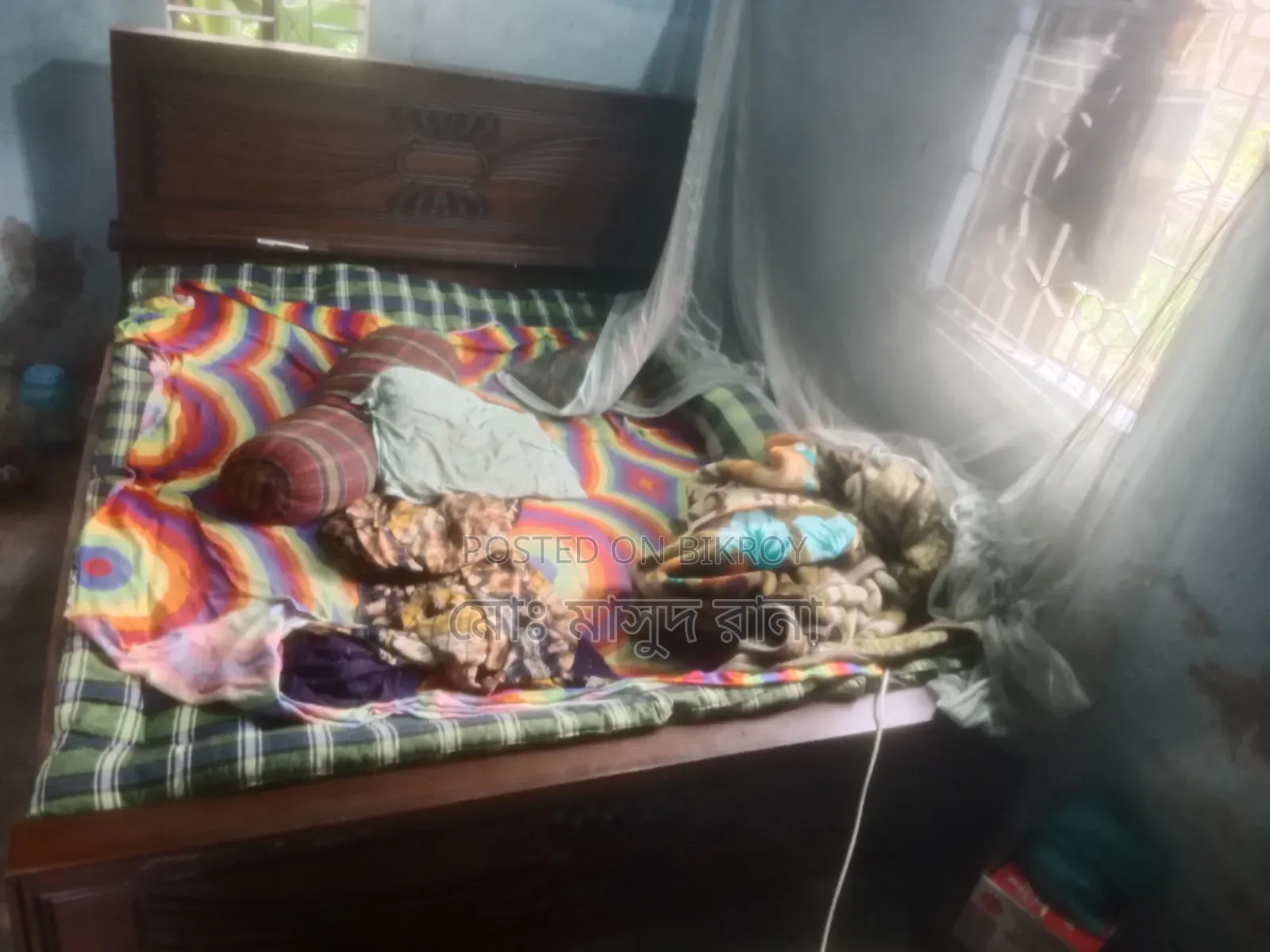 A bed, 2 mattresses for sale, completely fresh