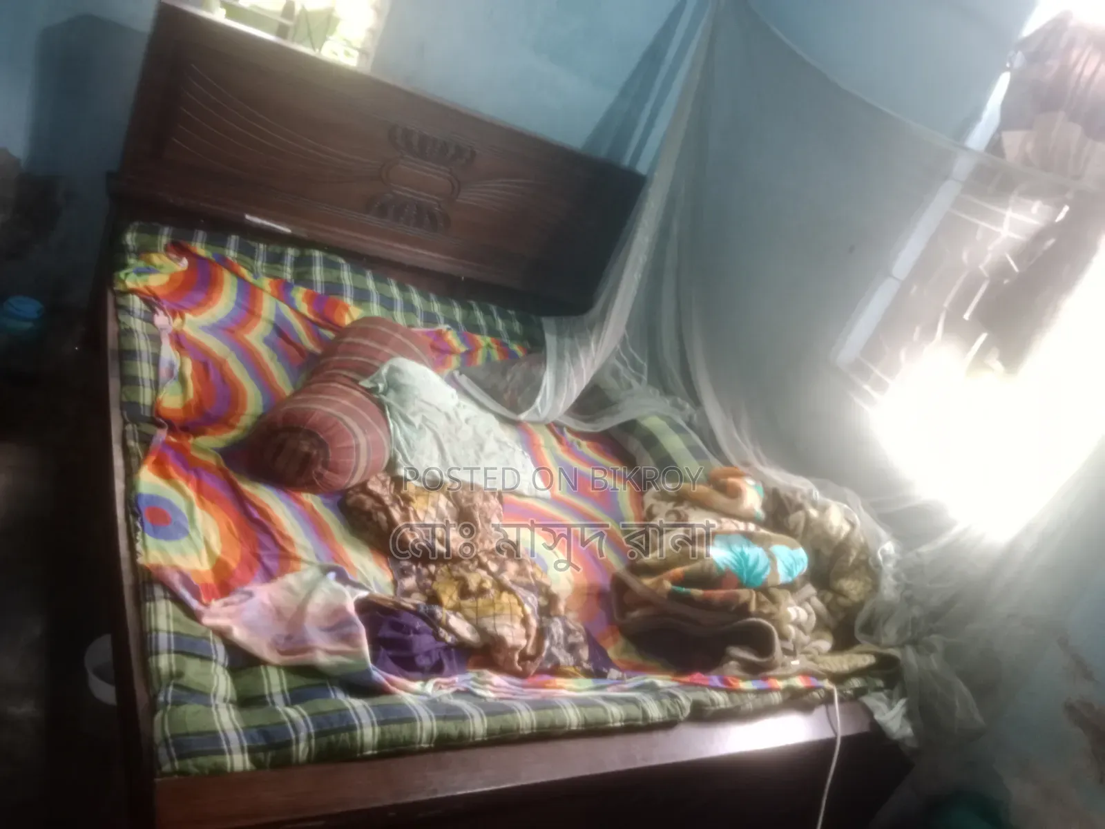 A bed, 2 mattresses for sale, completely fresh