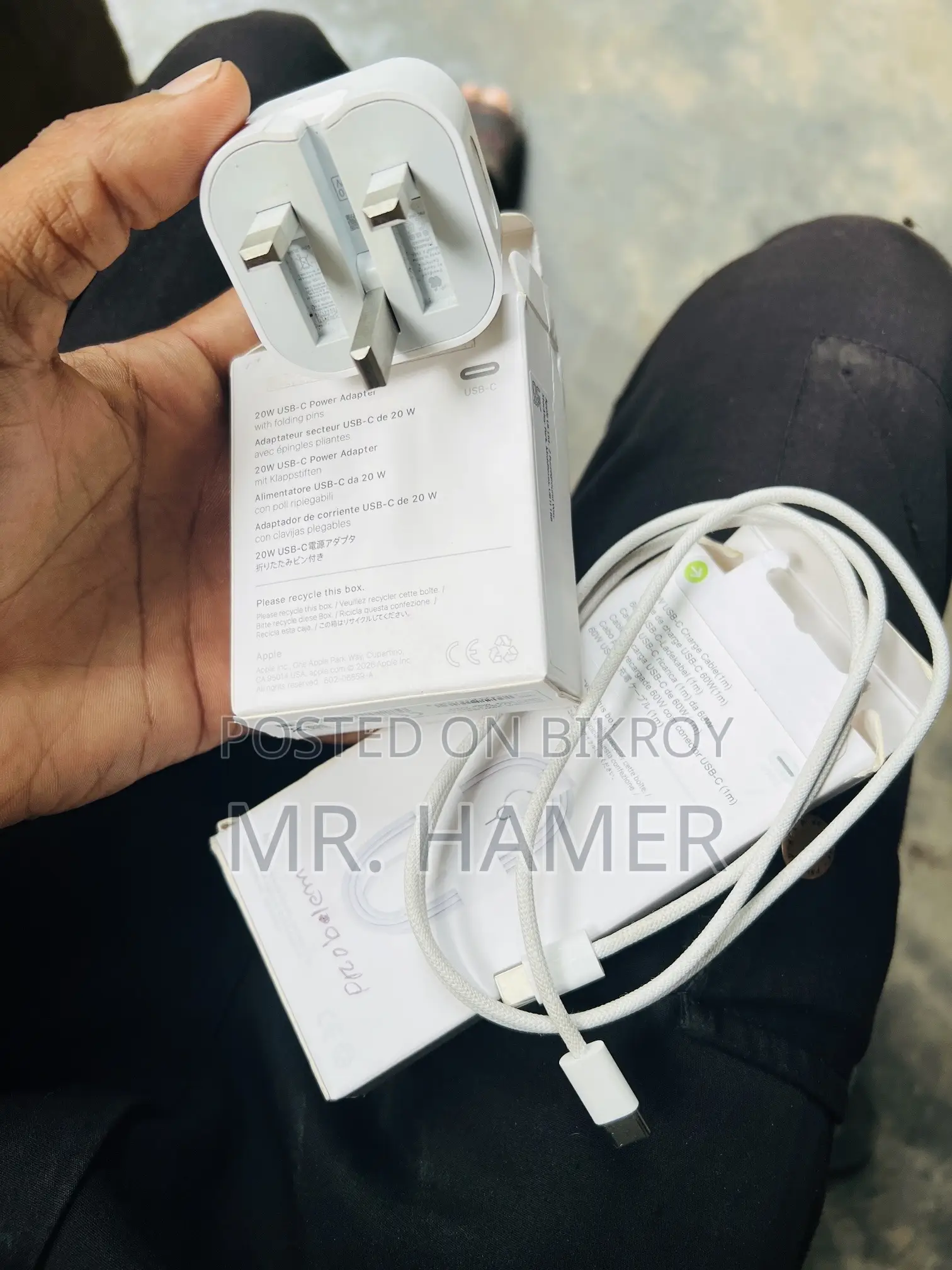  Apple Original 20w Charger + Type-C Cable (iPhone 15 Pro Max)