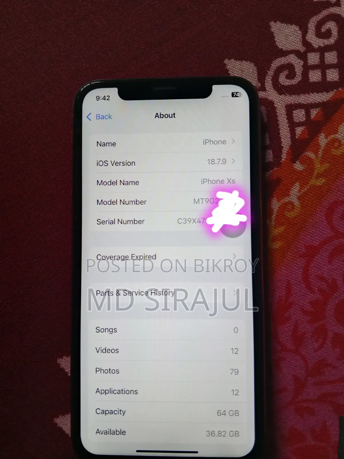 Apple iPhone XS 64 GB Rose Gold