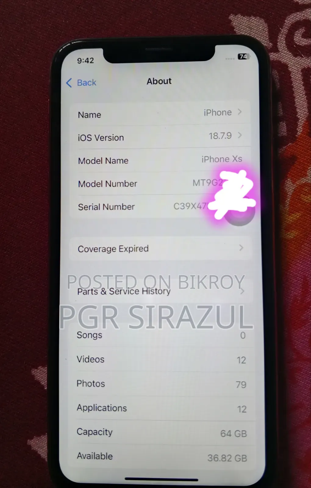 Apple iPhone XS 64 GB Rose Gold
