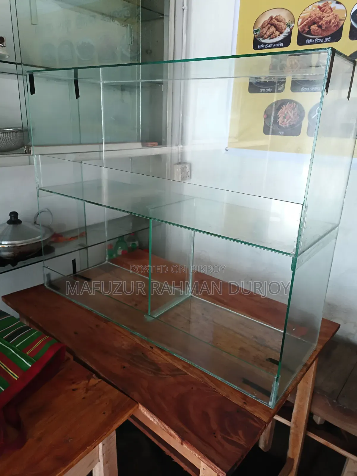 Glass Fast Food Display Rack for Sale