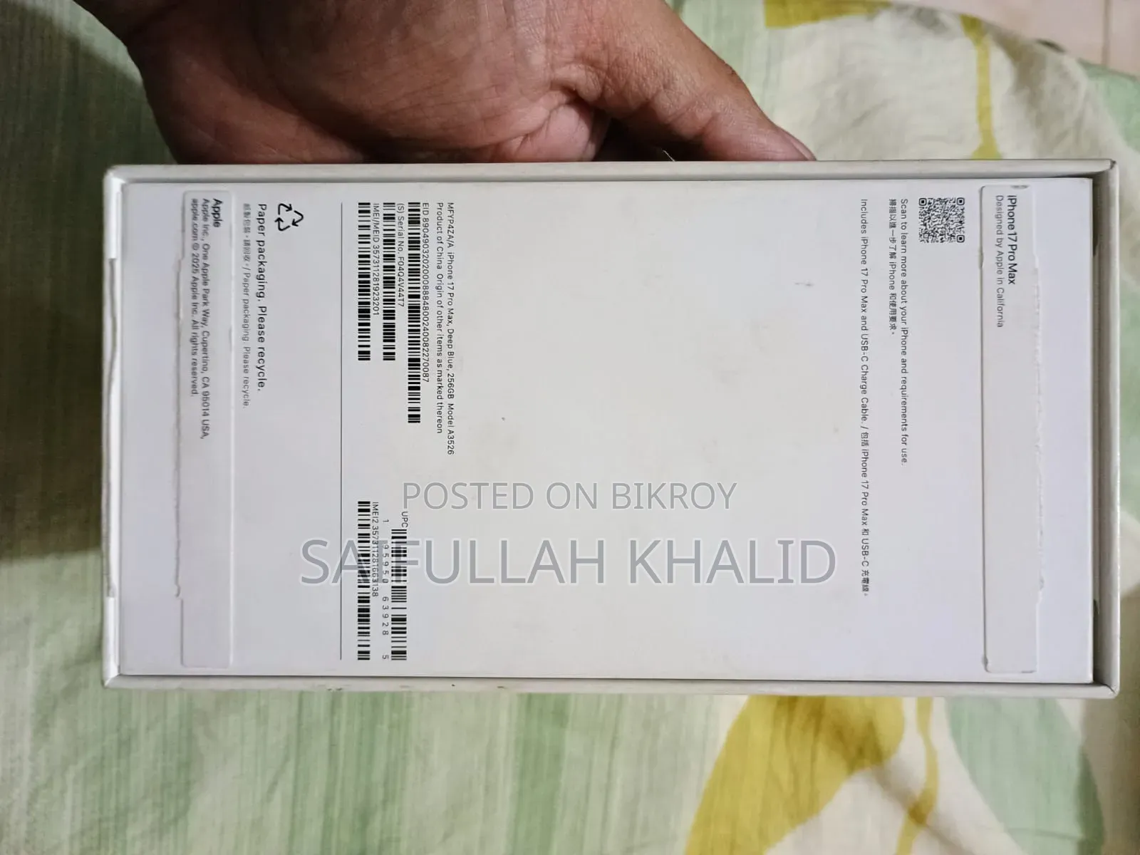 New Apple iPhone 17 Pro Max 256 GB Blue
