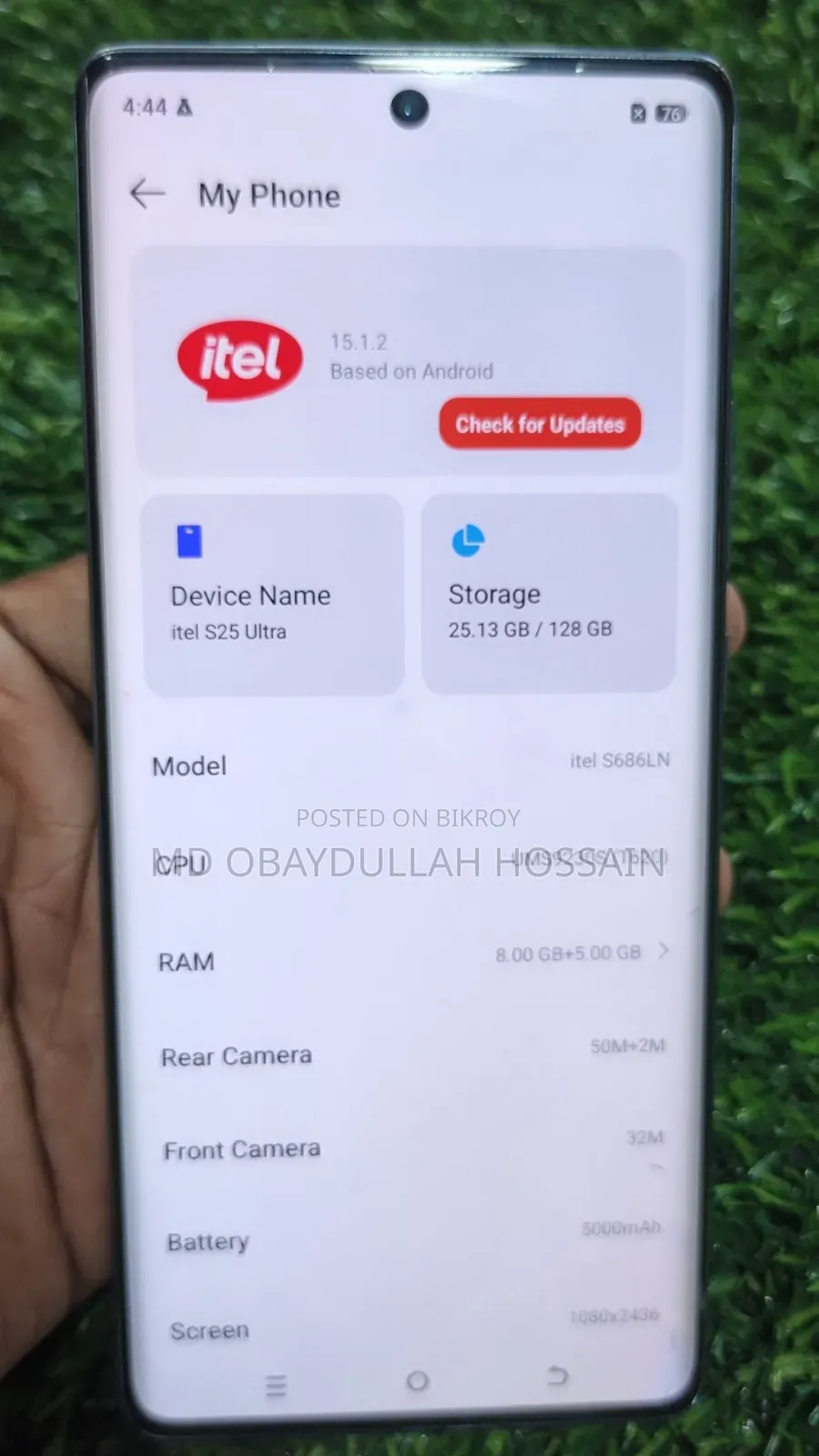 Itel S25 Ultra 128 GB Gray