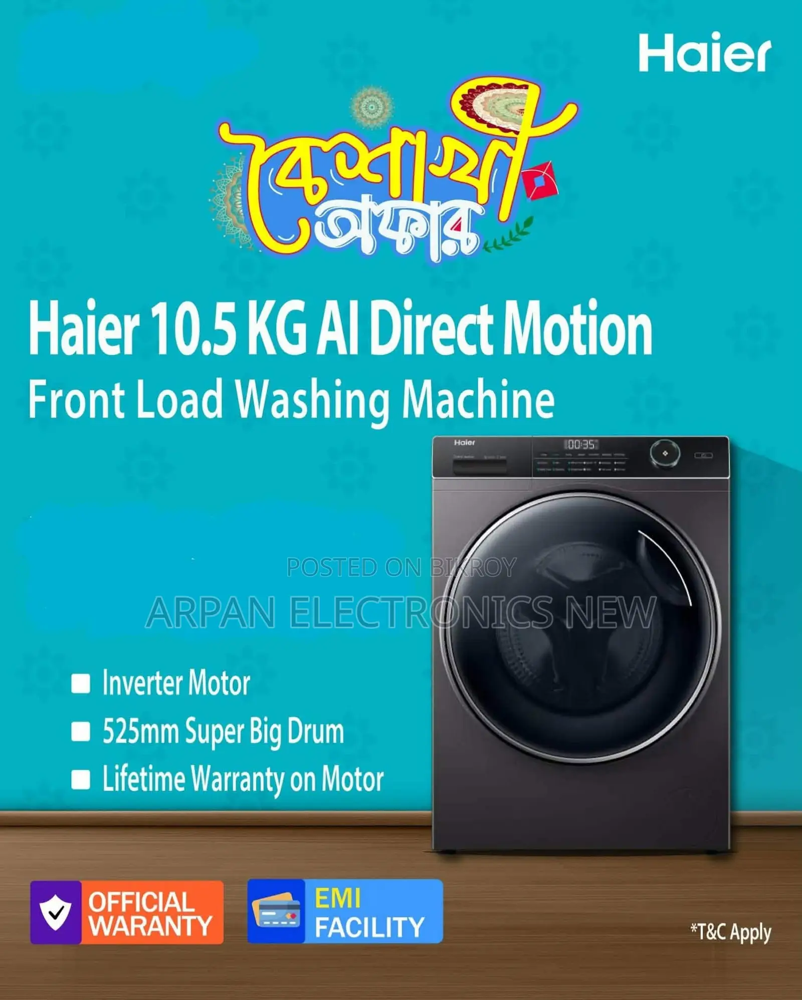 Haier Front Loading Washing Machine 10 Kg Special Discount