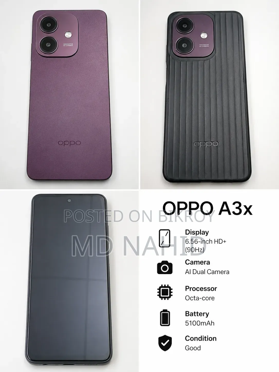 Oppo A3x ৬৪ জিবি পার্পল