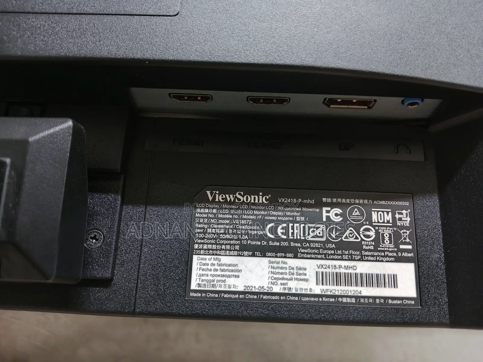 Viewsonic VX2418-P-MHD 24-inch 165Hz Gaming Borderless Monitor