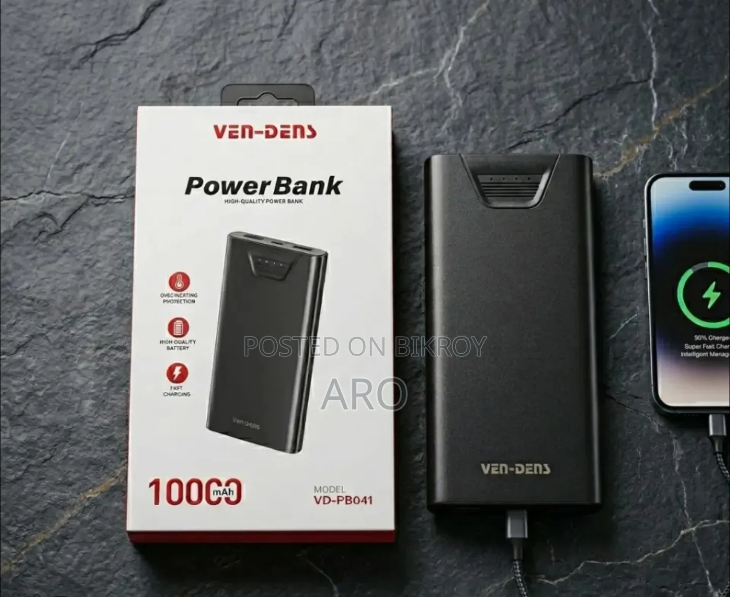 Ven-Dens 10000mAh Power Bank Vd-Pb041 Fast Charging Portable