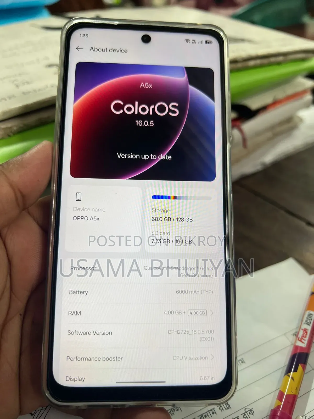 Oppo A5X 128 GB Black