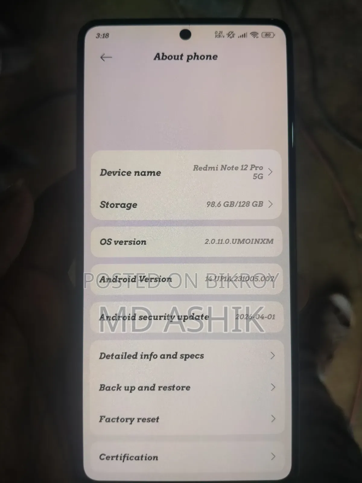 Xiaomi Redmi Note 12 Pro 5G 128 GB Blue