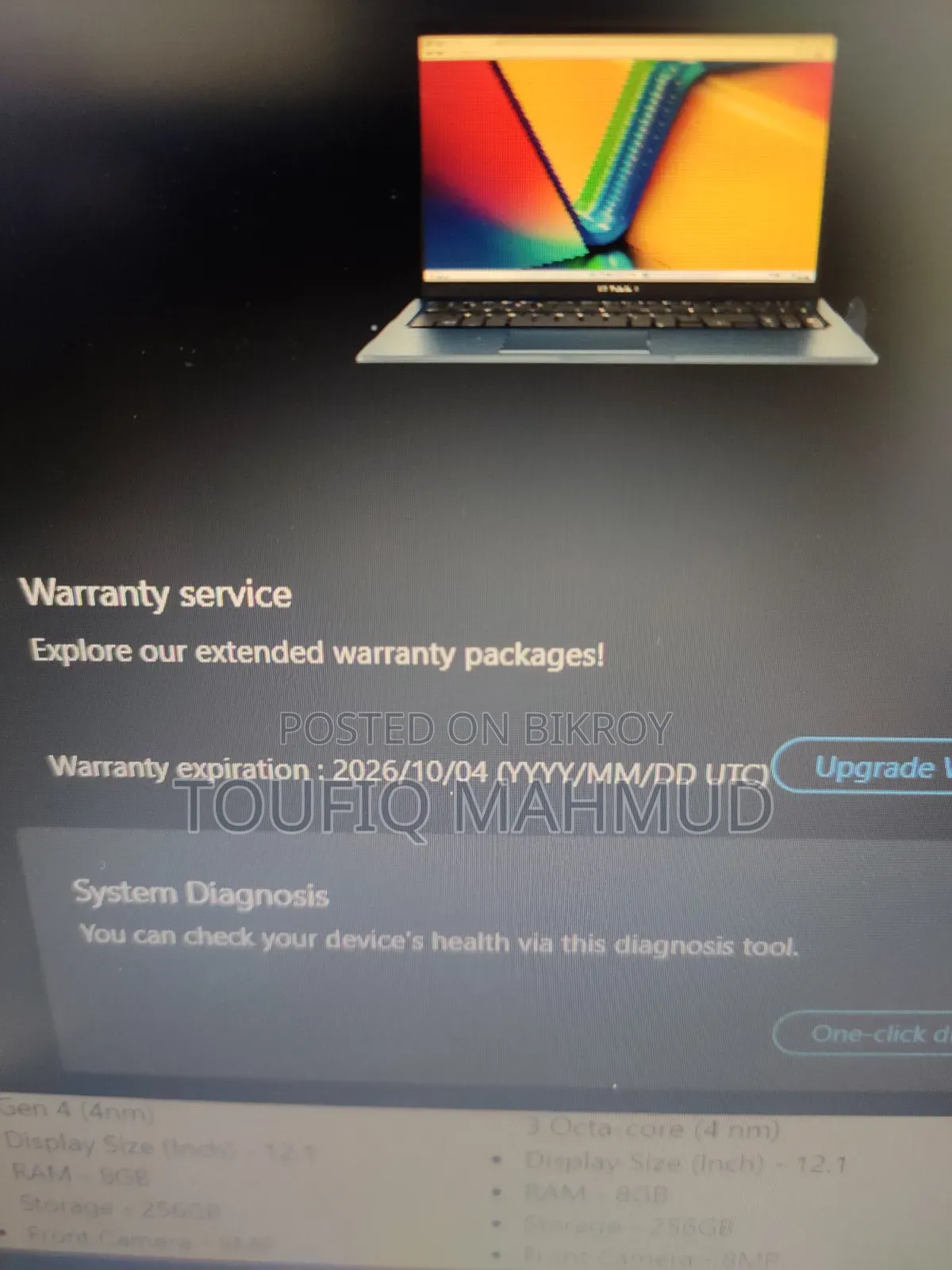 Laptop Asus Vivobook 16 8GB Intel Core I3 SSD 512GB