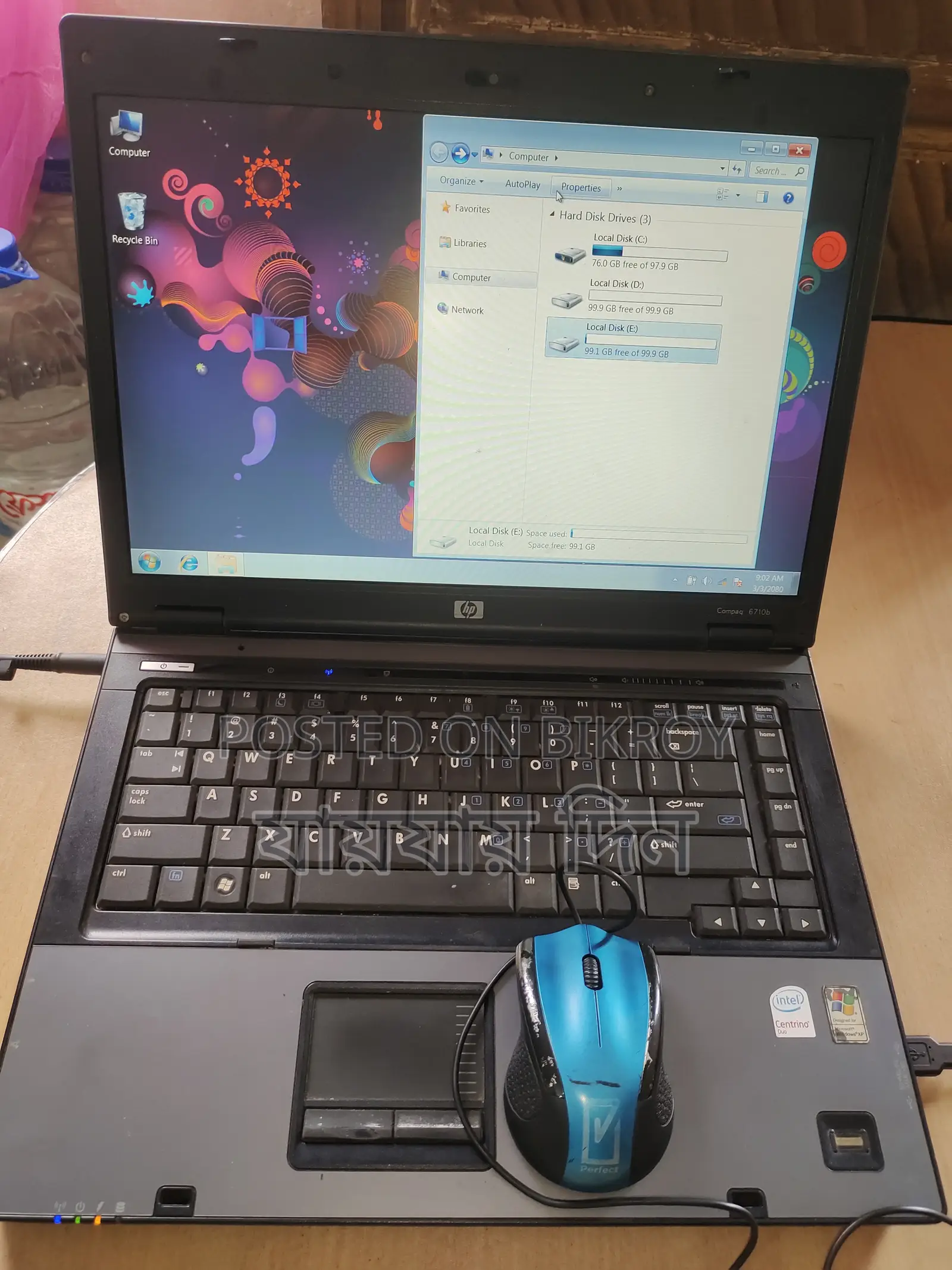 Laptop HP Compaq 6510b 2GB Intel Core 2 Duo eMMC 320GB