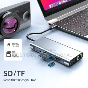 11 in 1 USB-C Hub 1000Mbps Docking Station With HDMI VGA PD