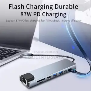 Usb C Hub 8in1 Docking Station Hdmi, Rj45 Ethernet, Usb 3.0, Sd/Tf