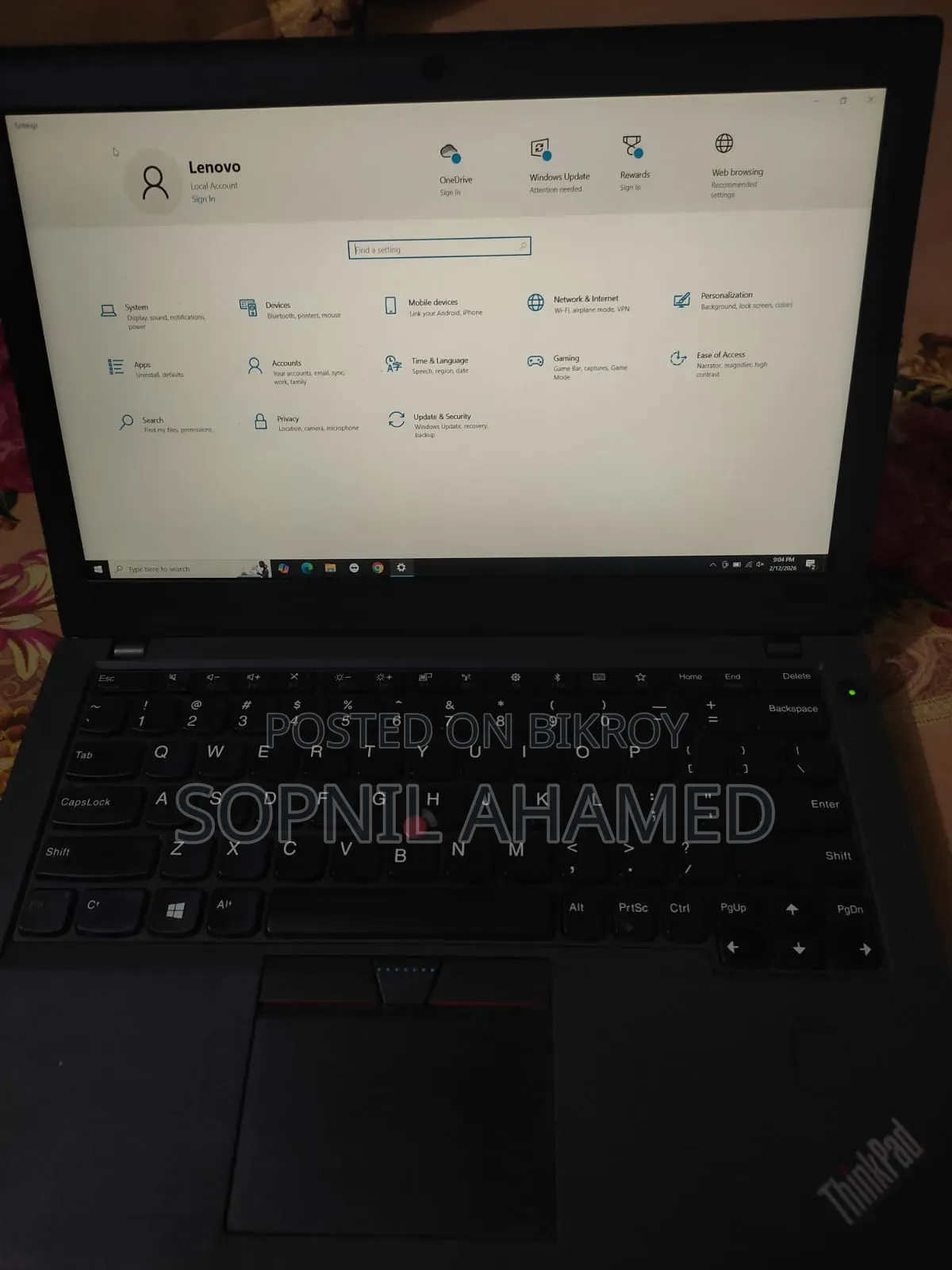 Laptop Lenovo ThinkPad T470 8GB Intel Core I5 SSD 128GB