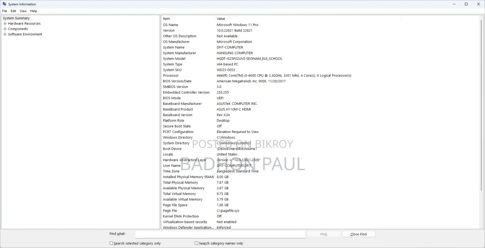 Desktop Computer Asus 8GB Intel Core I5 SSD 256GB