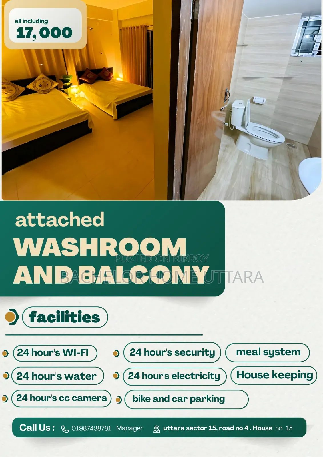 Full Furnished Bachelor Room Rent