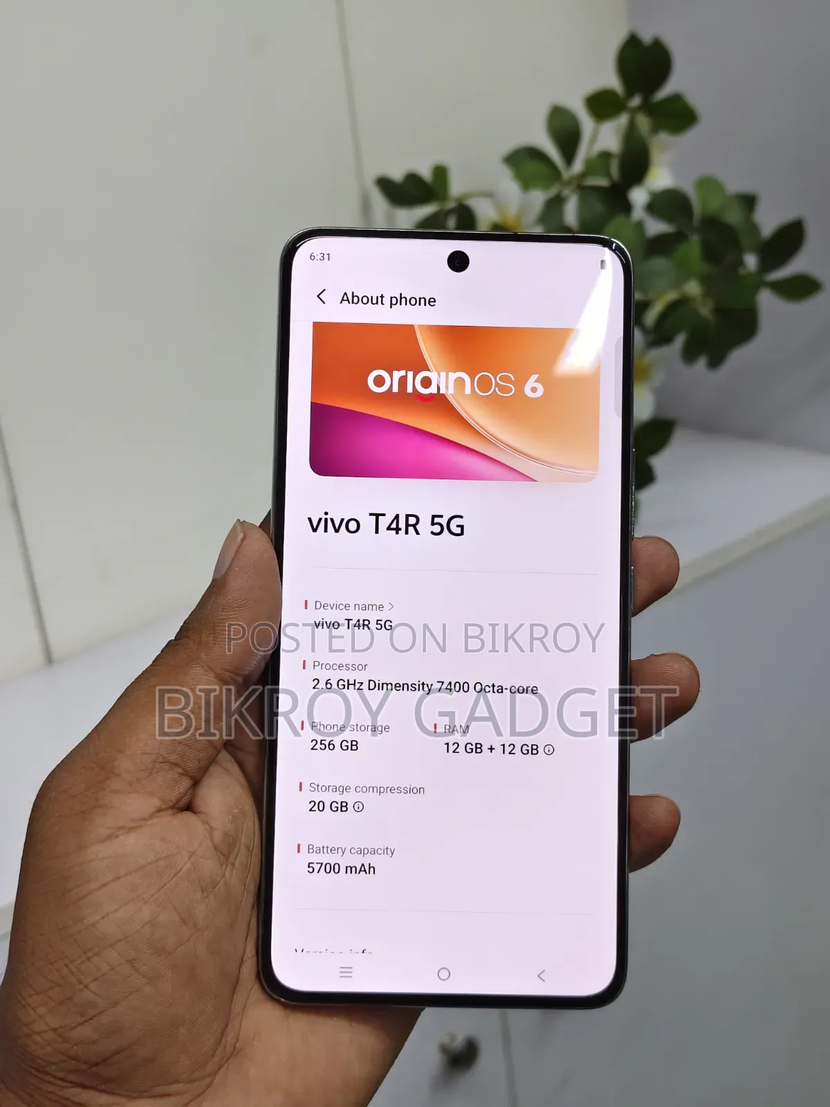 Vivo T4R 256 GB White