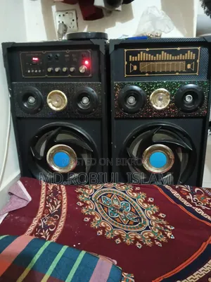 A set of Vision brand Bluetooth speakers for sale.
