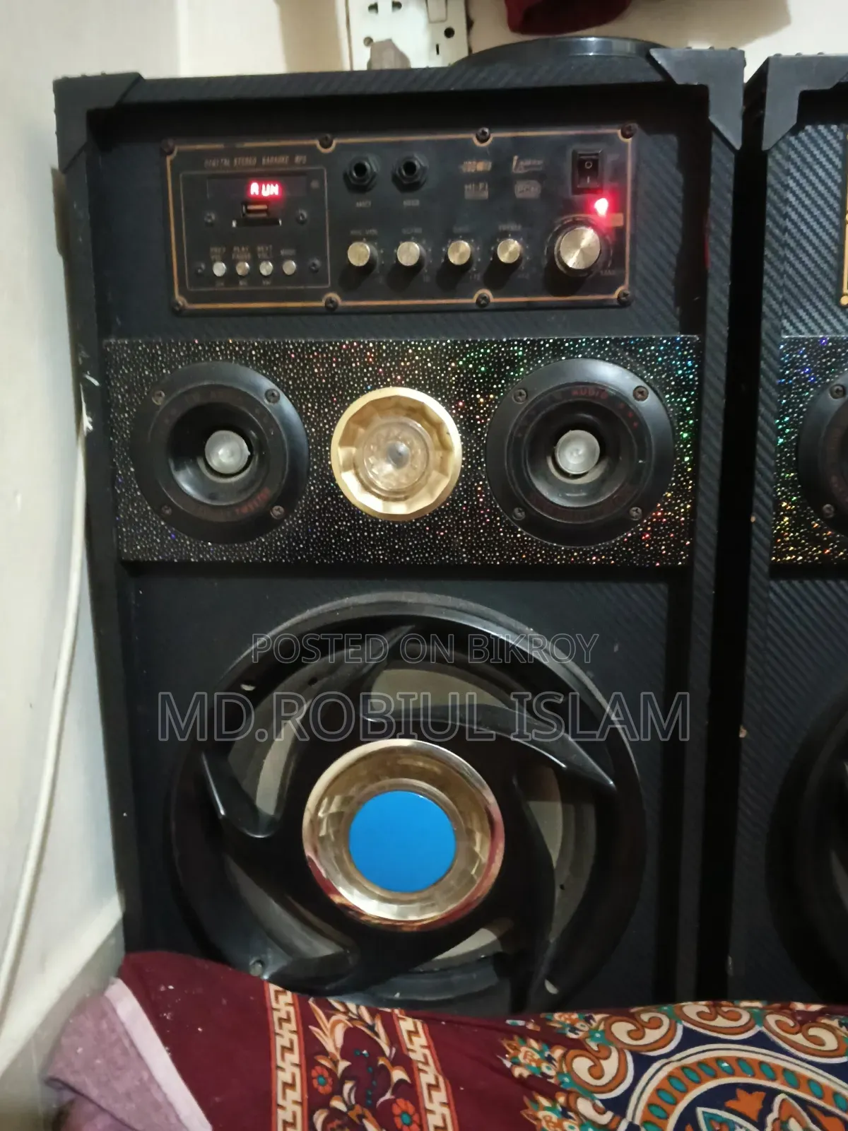 A set of Vision brand Bluetooth speakers for sale.