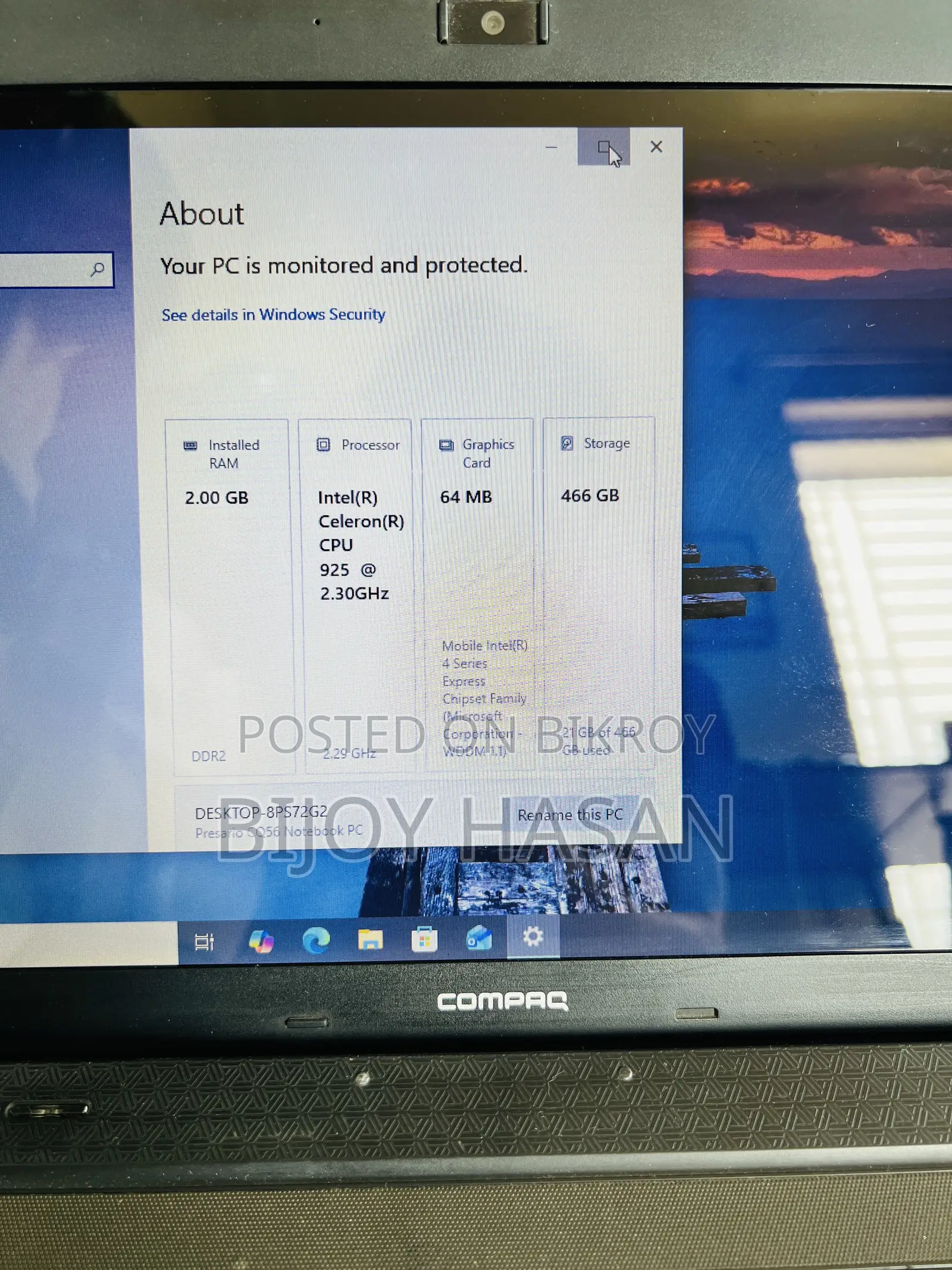 Laptop HP Compaq Presario CQ56 2GB Intel Celeron HDD 500GB