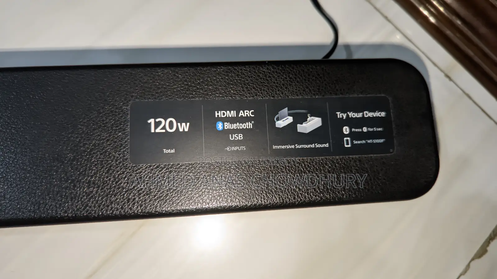Sony Ht-S100f Bluetooth Soundbar