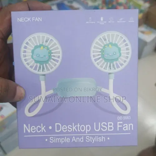 Portable Neck and Desktop Usb Fan (Dd 5583)