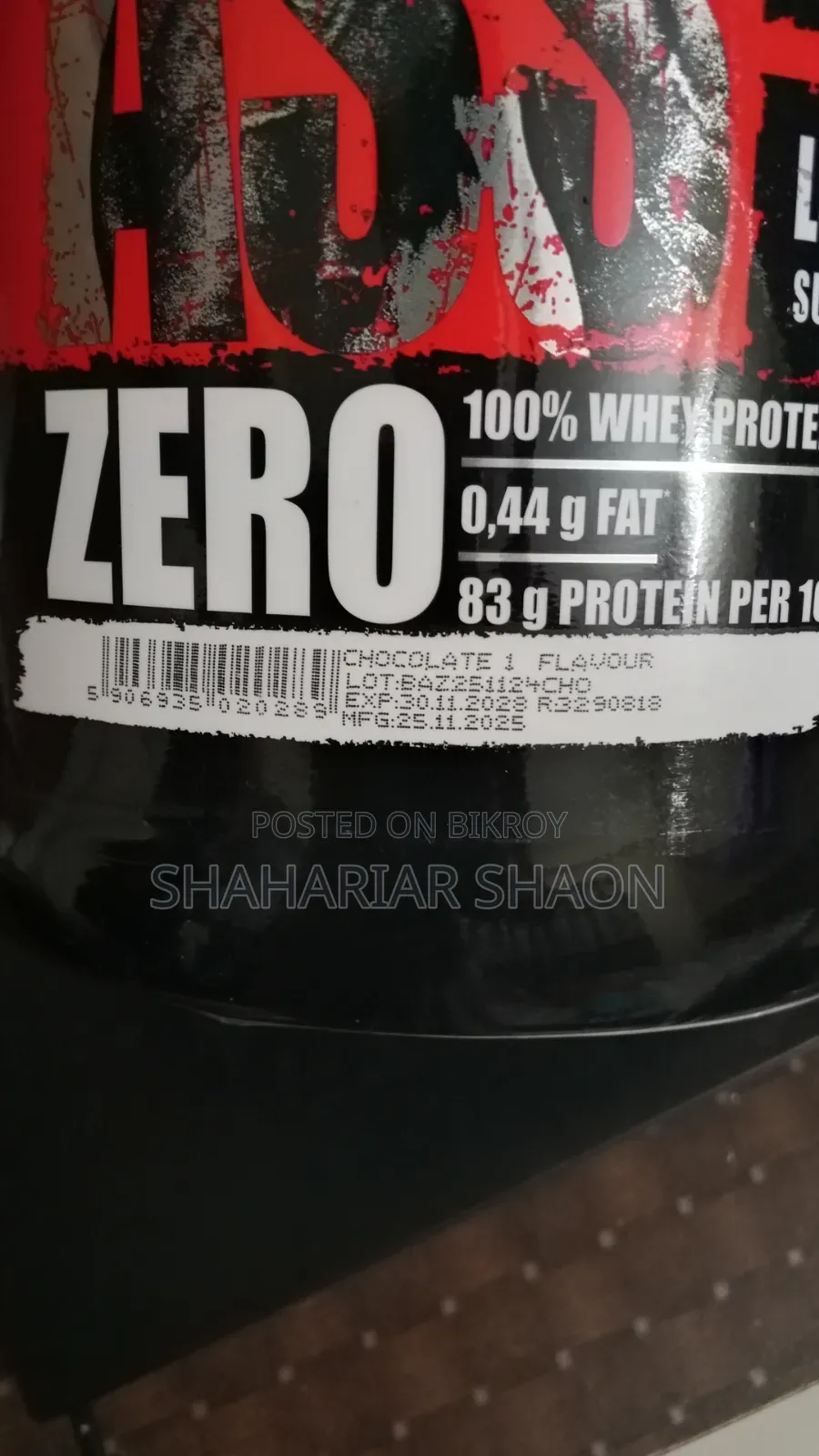 Bad Ass Zero Whey Protein। ৪ দিন ইউজ হয়েছে মাত্র।