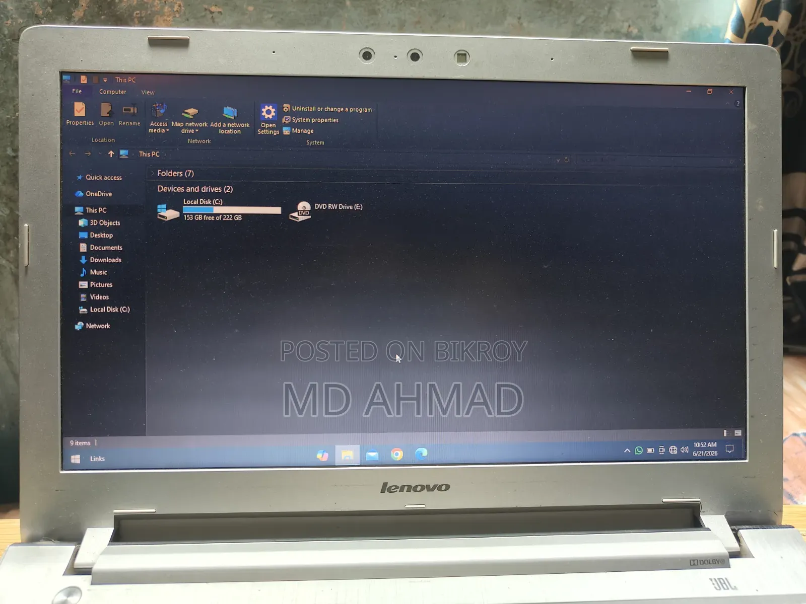 Laptop Lenovo 8GB Intel Core i7 SSD 256GB