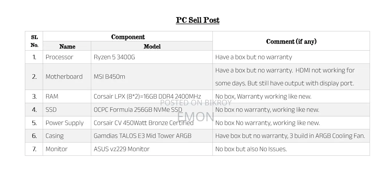 Desktop Computer MSI Model 16GB AMD Ryzen 5 SSD 256GB